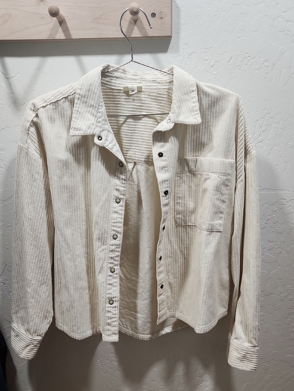 Cream Button-Up Corduroy Jacket